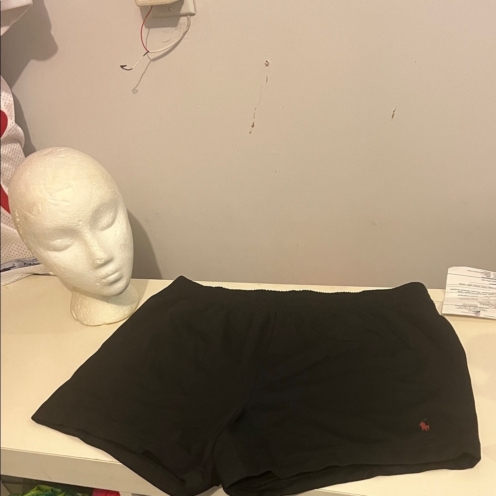 Black Shorts with Red Logo